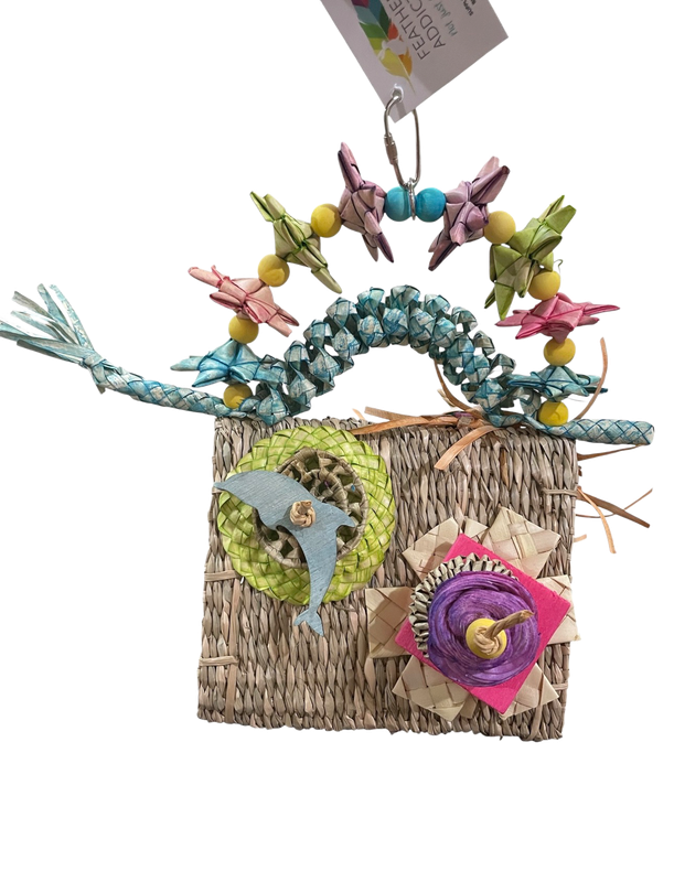 Singing My Sea Shanty Seagrass Sleepy Hut for Lovebirds, Parrotlets, Linnies and similar size birds LIMITED EDITION by Feathered Addictions