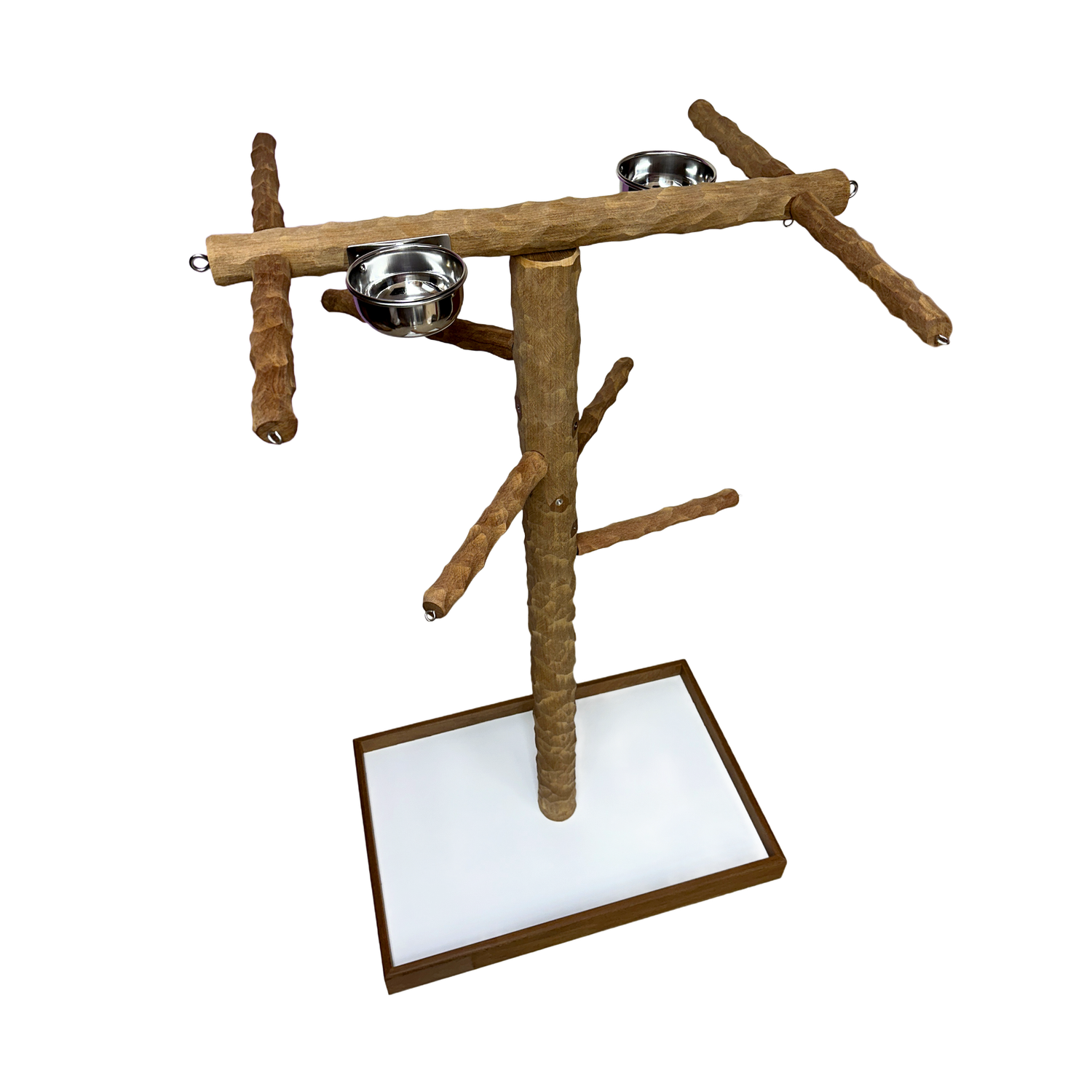 Large NU Perch Parrot Climbing Tree Dark ULTRA Hardwood Edition for Hyacinth Macaws and Green Wing Macaws by Parrot Wizard