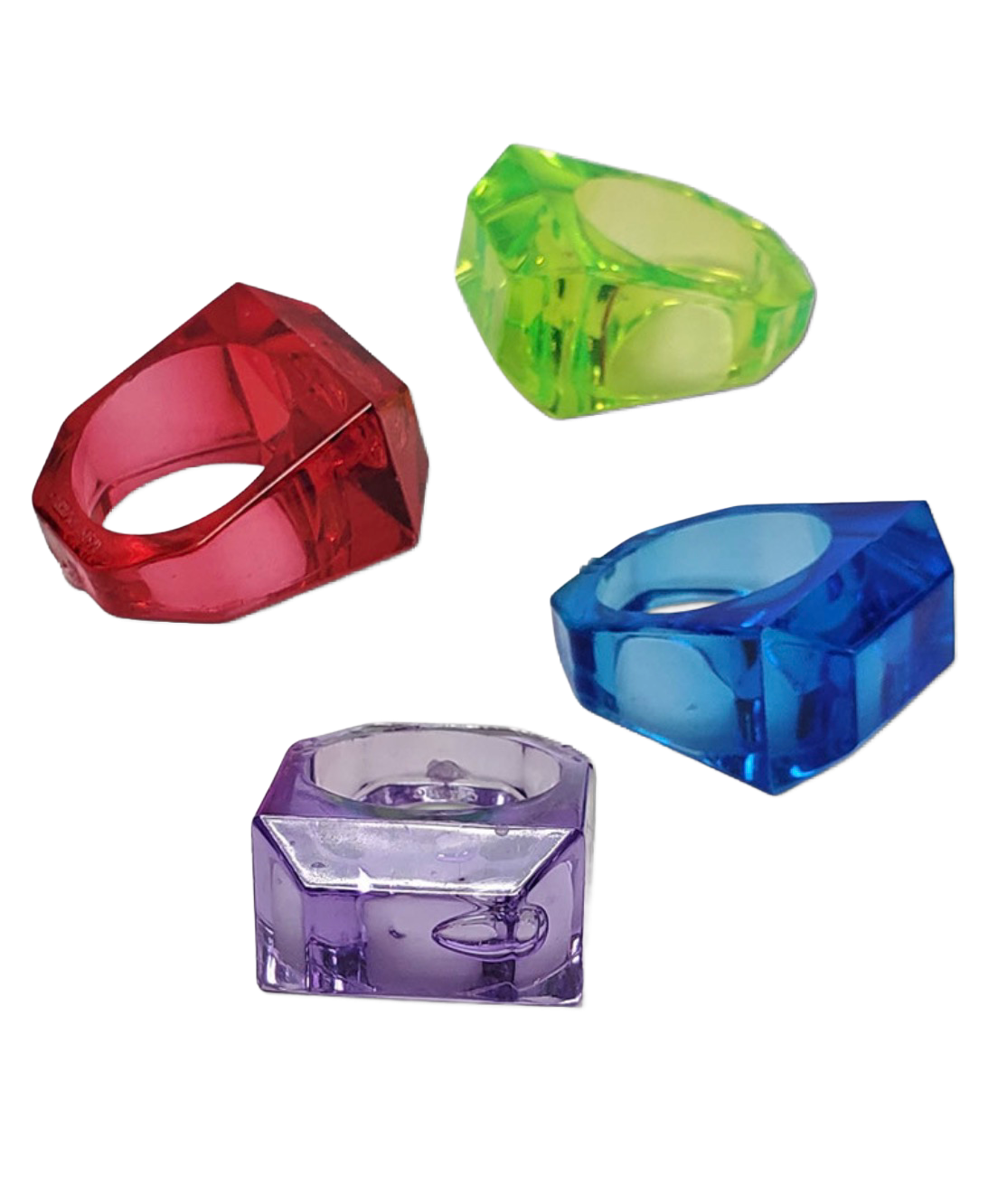 Large Crystal Rings 6 Pack