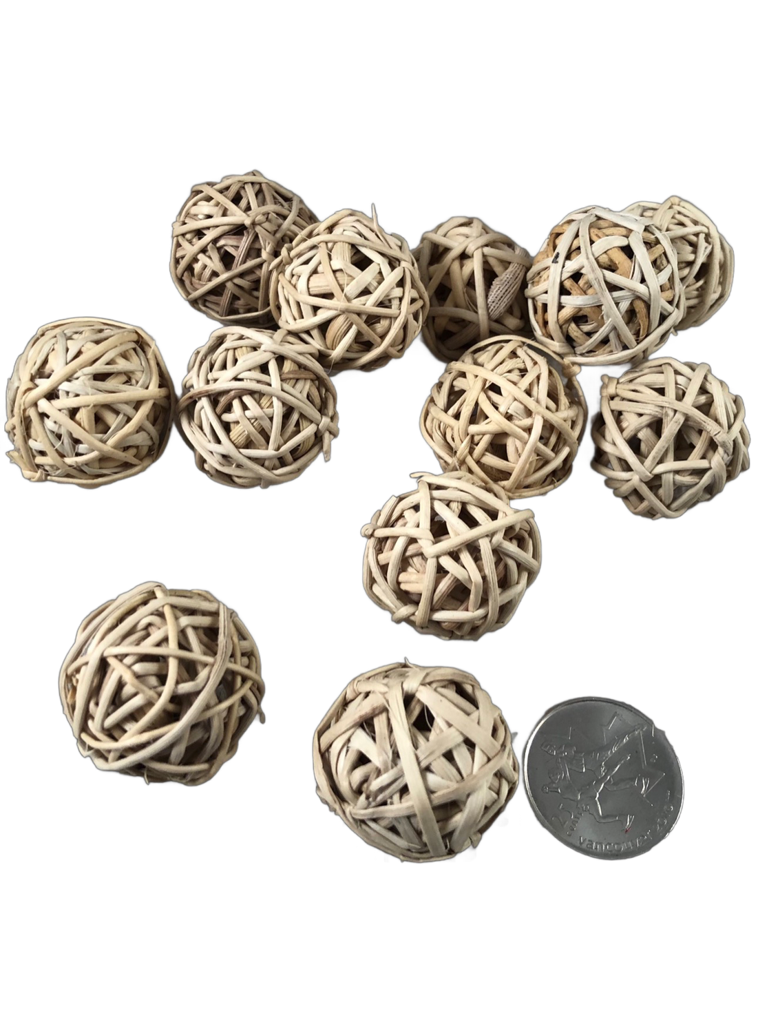 Wicker Balls Natural 1"- 12 Pack by Feathered Addictions