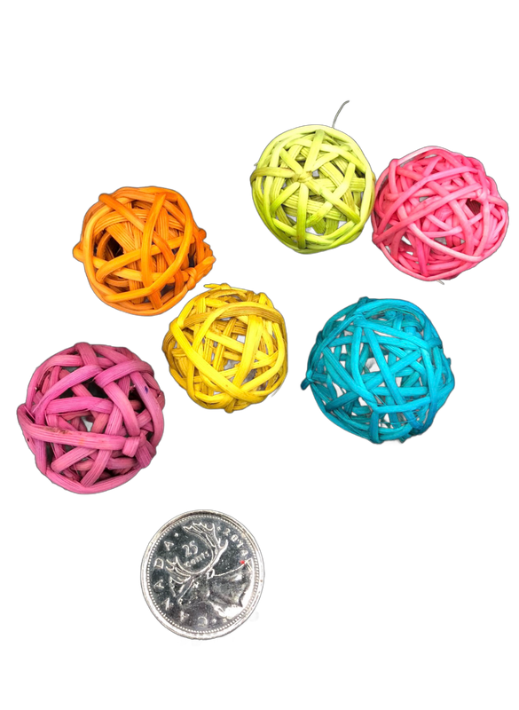 Wicker Balls Color 1"- 12 Pack by Feathered Addictions
