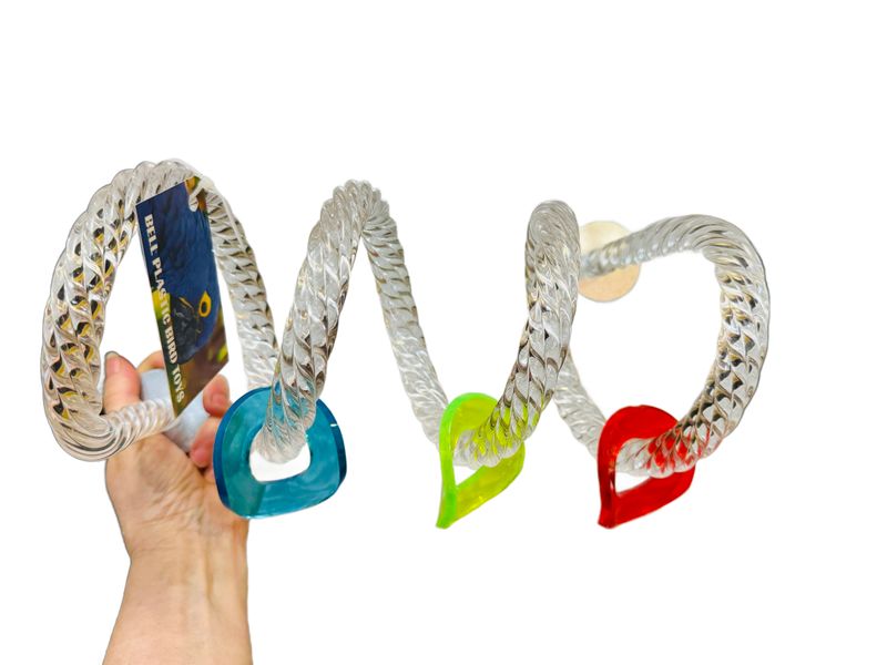 Custom Acrylic Roller Coaster Perch and Play Station for Small &amp; Medium Birds by Bell Plastics Bird Toys