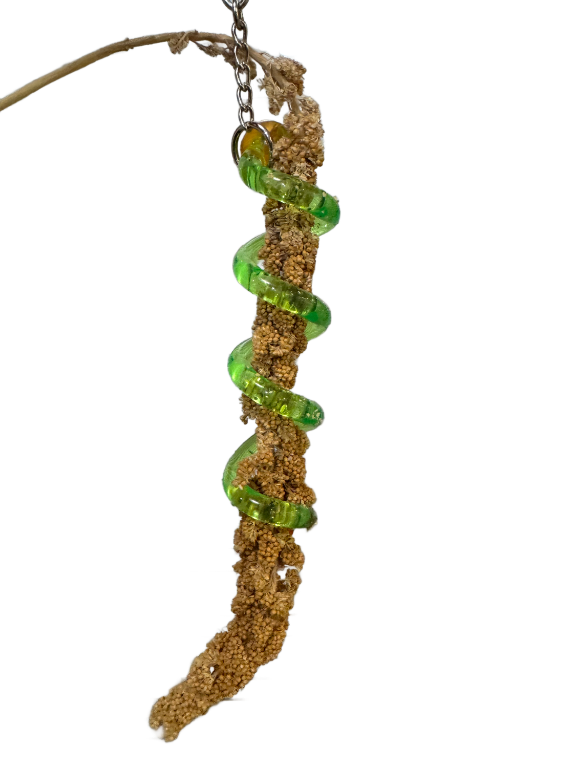 Small Twister Fresh Millet Sprig Holder and Hanging Toy for Small and Medium Size Birds by Bell Plastics Bird Toys