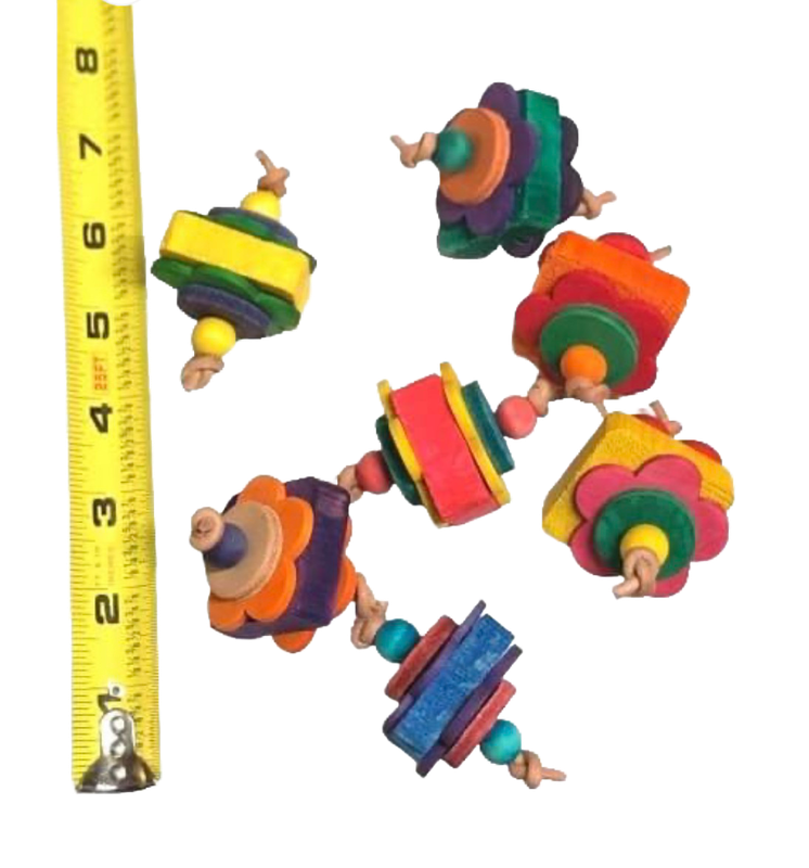 Leather Floral Foot Toy for Small &amp; Medium Birds by PDS Parrot Toys