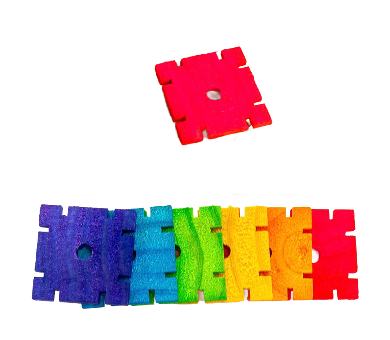 Super Skinny Notched Chippers - Colored Bird Toy Parts Set of 12 by The Best Bird Toys