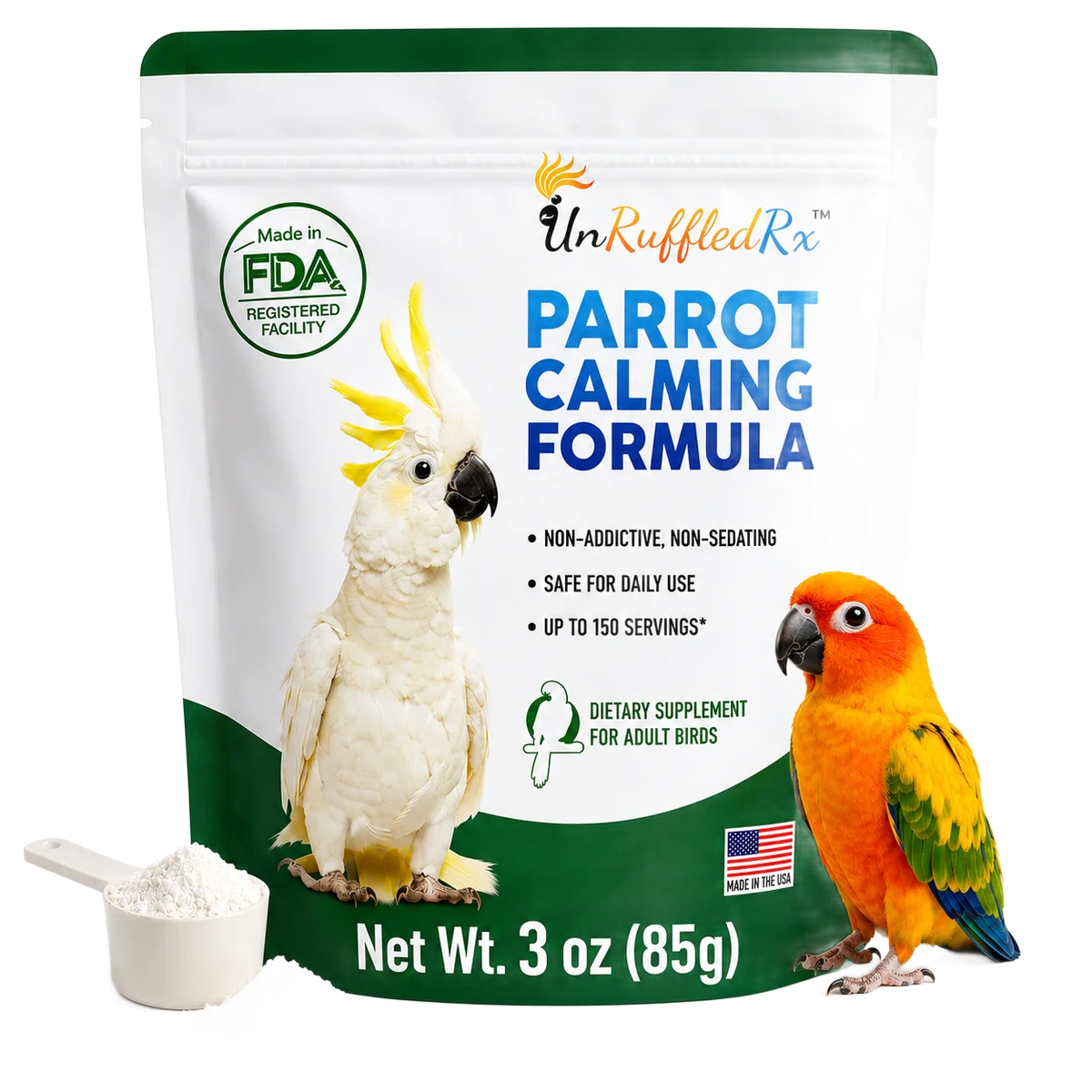Parrot Calming Supplement with L-Theanine &amp; GABA 3 oz by Unruffled Rx