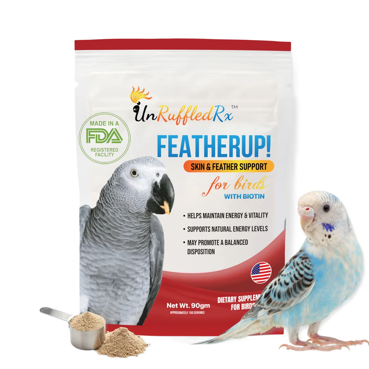 FeatherUp! Vitamin for Feather Growth, Molting &amp; Plucking 3 oz by Unruffled Rx