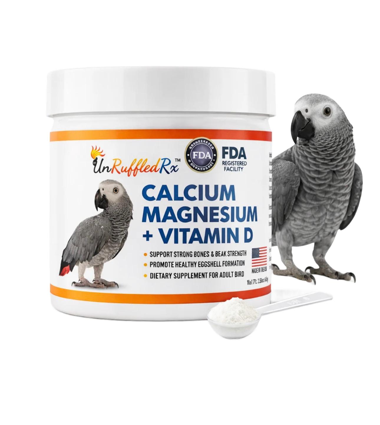 Calcium, Magnesium + D3 Supplement for Birds by Unruffled Rx