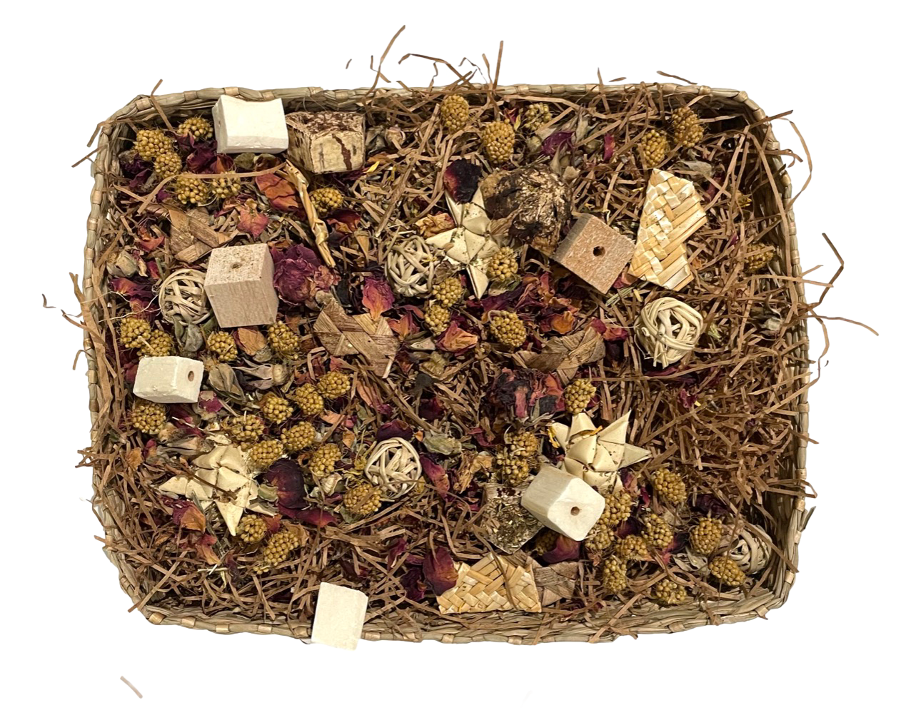 Botanical Bliss Seagrass Foraging Tray 9" x 7" Rose Blossom Limited Edition for Small &amp; Medium Birds by Feathered Addictions