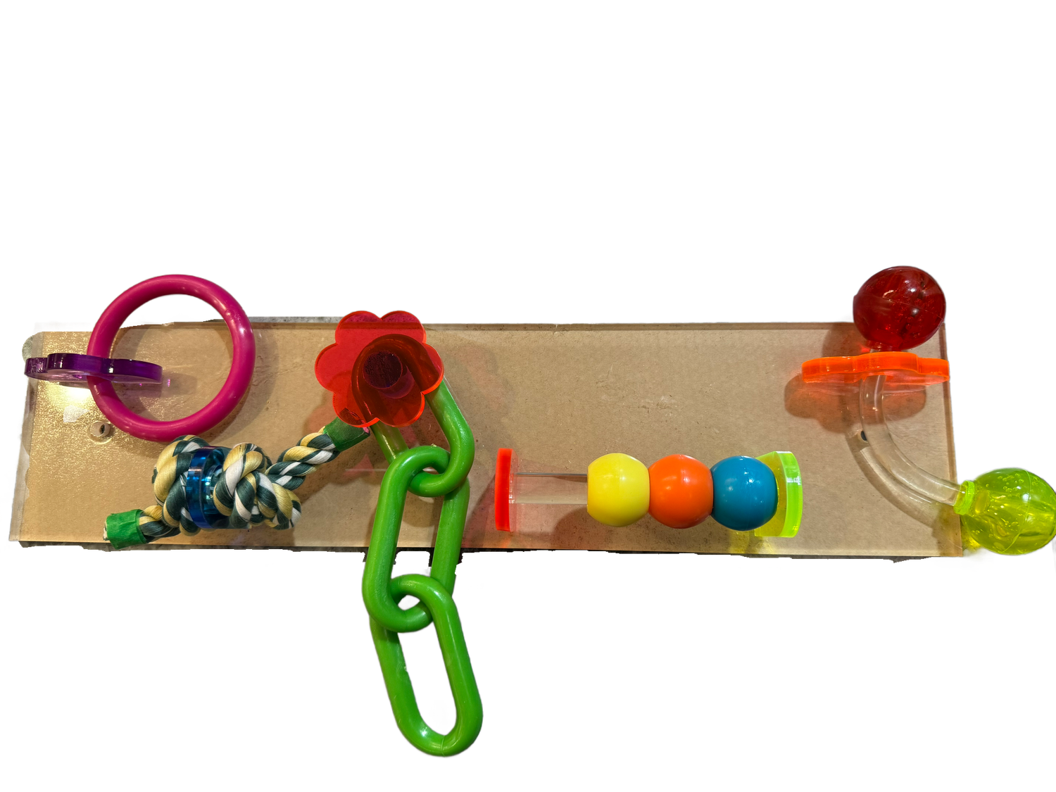Push Me Pull Me Cage Mount Large withoout Bell in Acrylic for Medium &amp; Large Birds by Bell Plastics Bird Toys