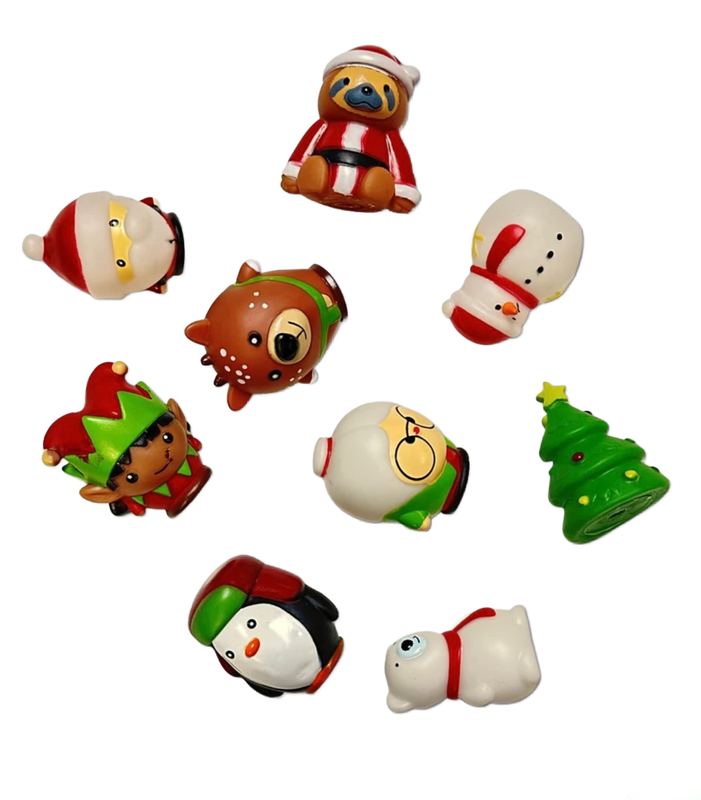 2" Christmas Characters with Drilled Hole - 6 pack Assorted
