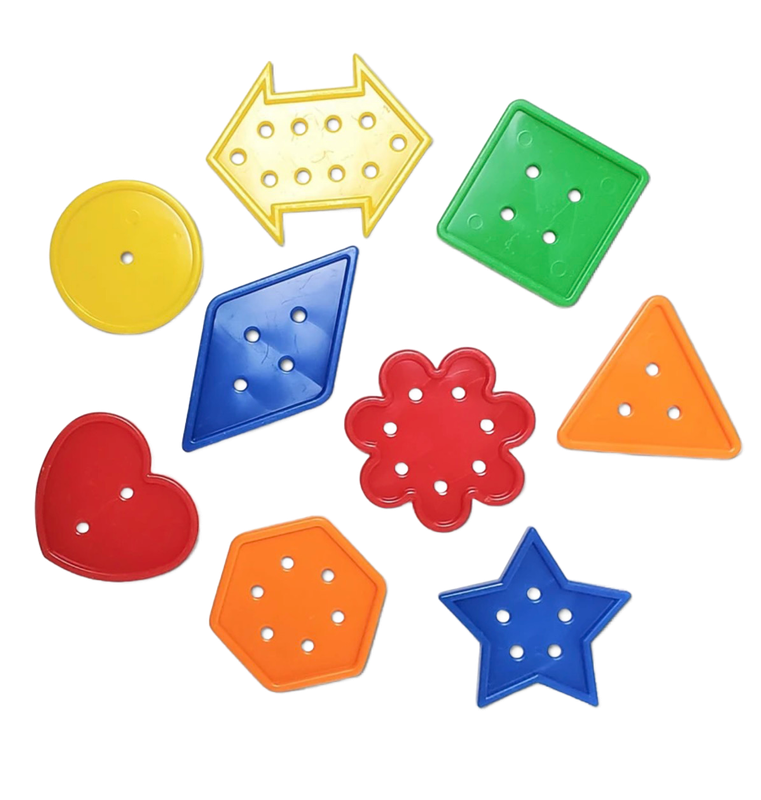 Jumbo Geo Plastic Buttons 10 Pack