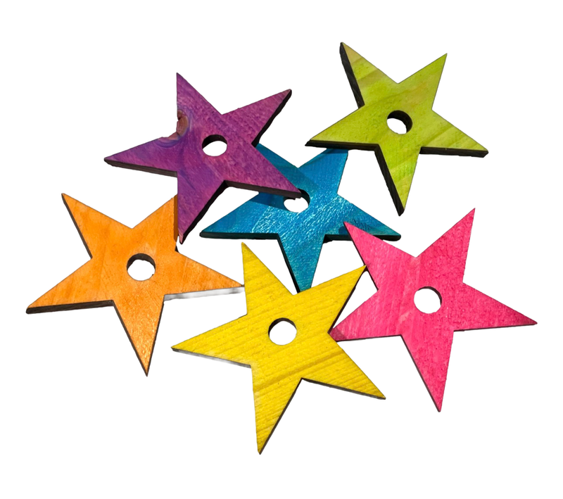 Canadian Pink Stars Large 3" x 3" Colored 6 Pack by Feathered Addictions
