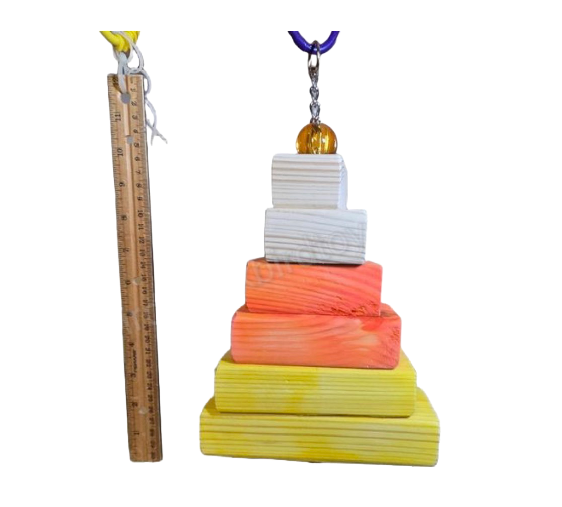 Candy Corn Pine for Large Birds Limited Edition by Birdie Box Bird Toys