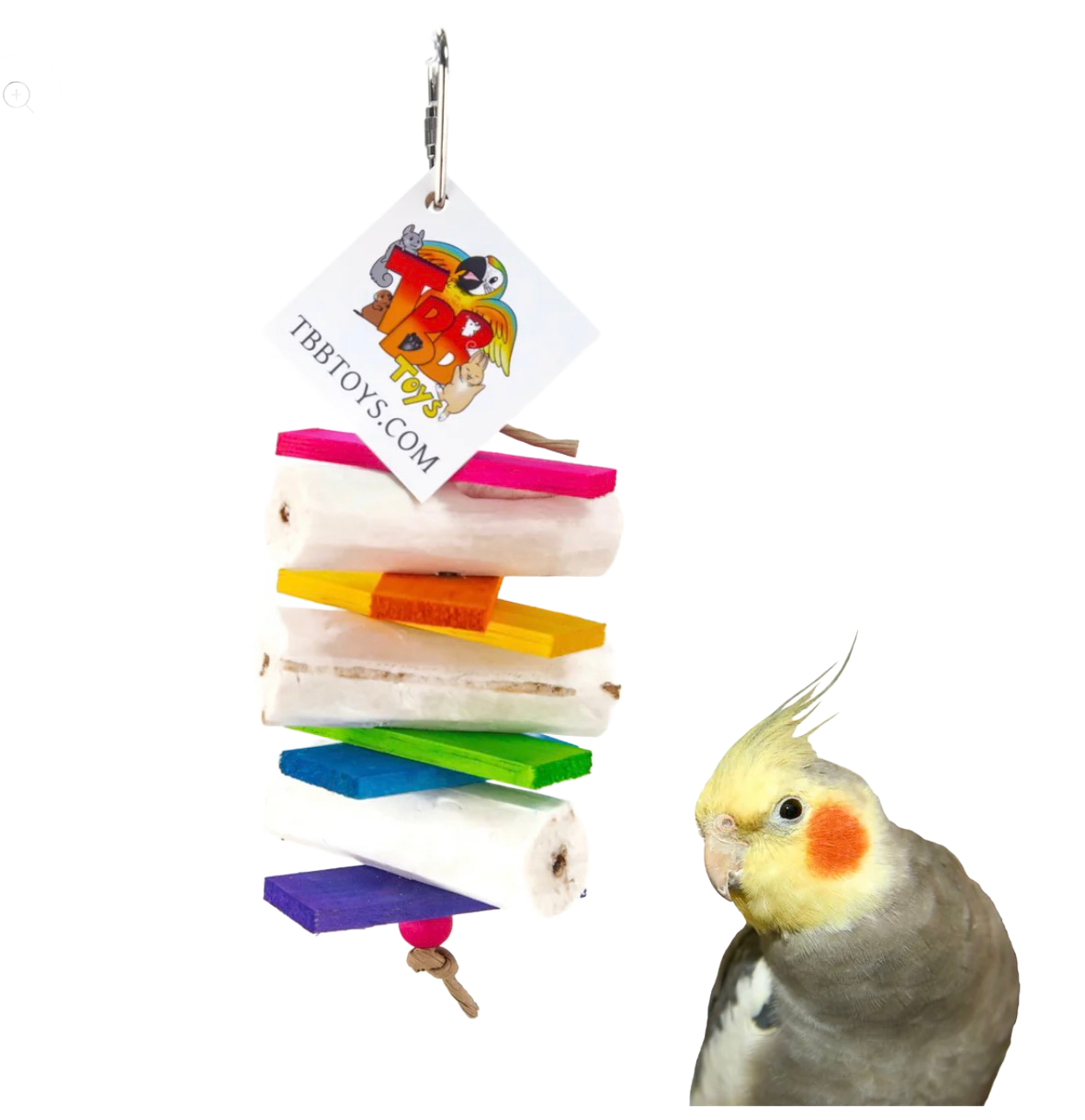 Softie Sola and Balsa Bird Toy for Small Birds by The Best Bird Toys