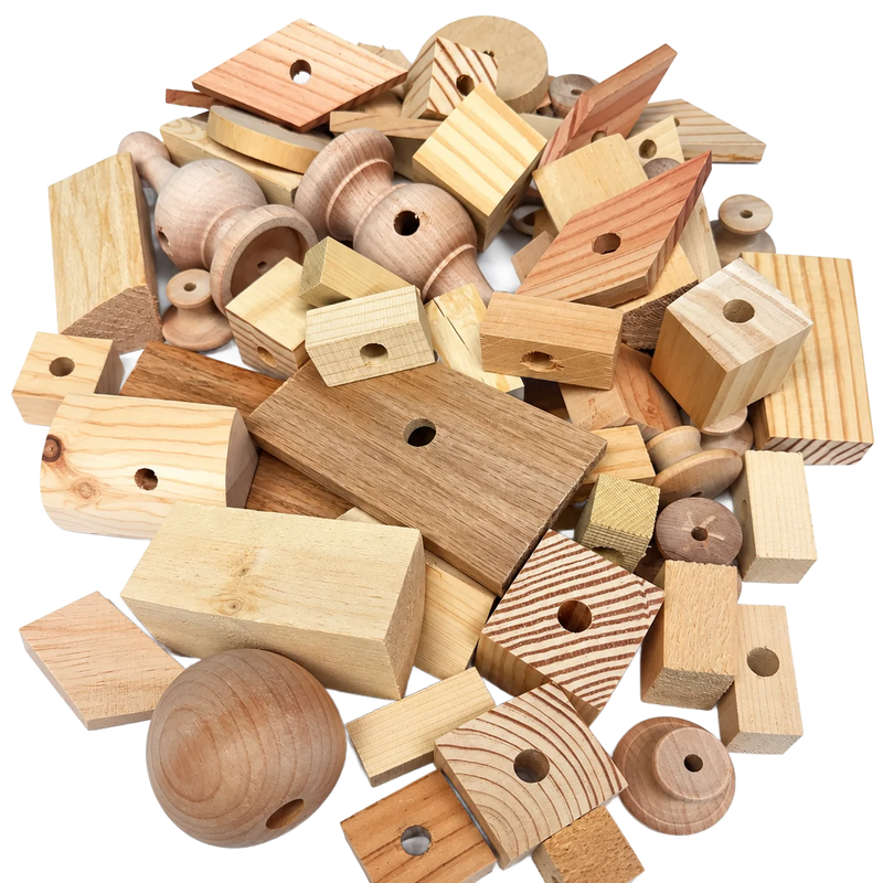 Bulk Wood Parts - 2 Lb Assortment Natural by Cheep Thrills
