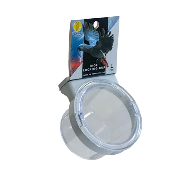 Plastic Crock with Locking Ring 12 oz Large By Caitec - Featherland Paradise