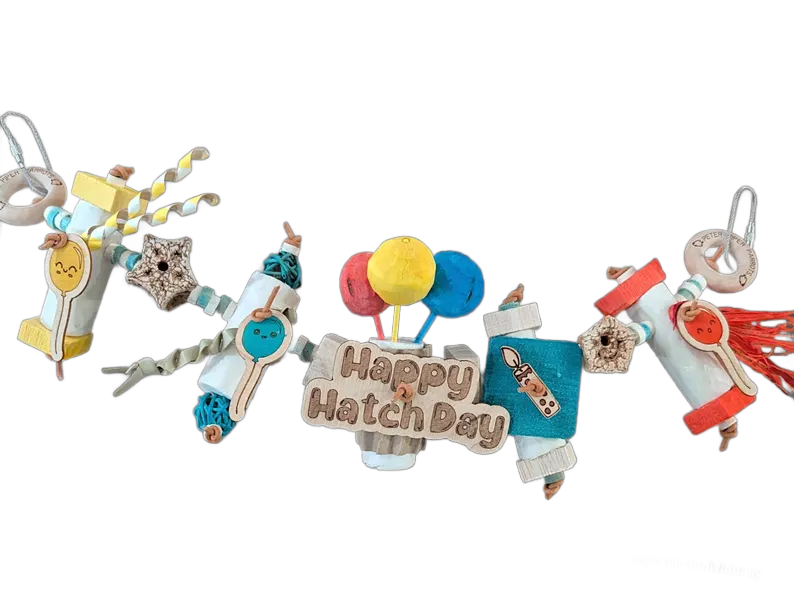 Happy Hatch Day Artisan Banner Limited Edition by Peter Piper Parrots