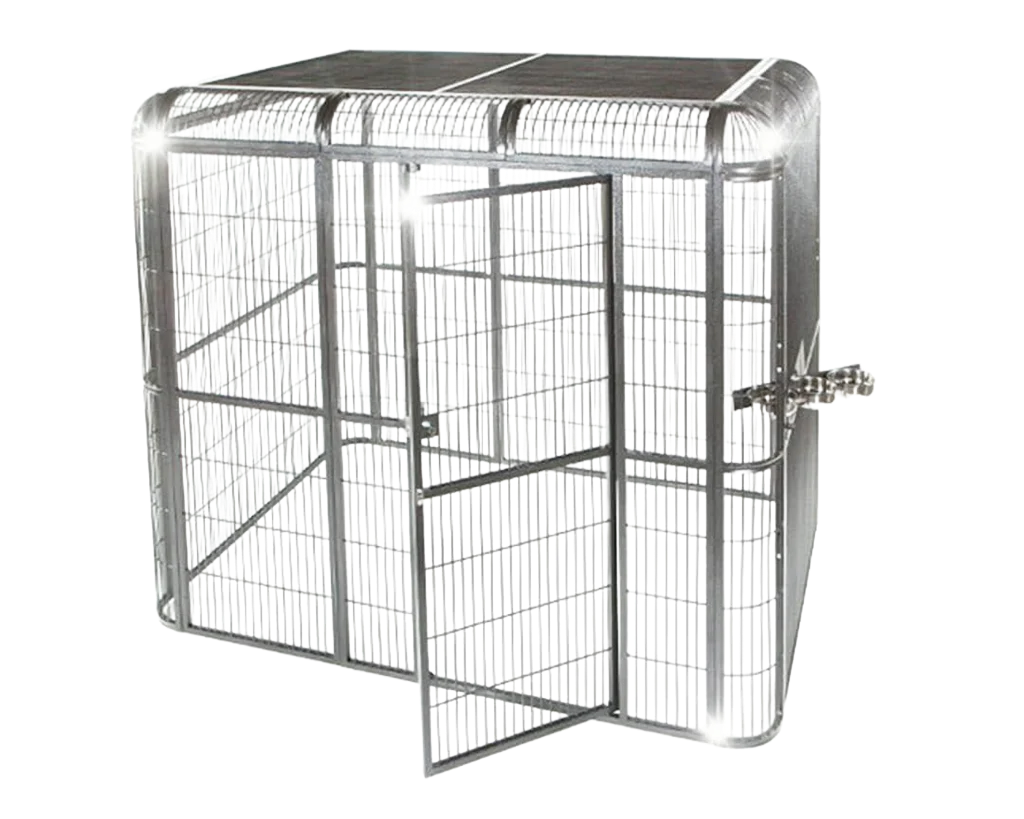WI6262 Walk-in Aviary 62'' x 62'' x 79'' in 304 GRADE STAINLESS STEEL with 1" Bar Spacing by A&amp;E Cage Company