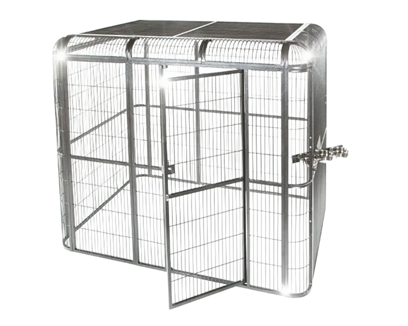 WI6262 Walk-in Aviary 62'' x 62'' x 79'' in 304 GRADE STAINLESS STEEL with 1" Bar Spacing by A&amp;E Cage Company