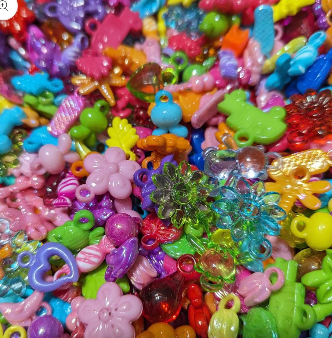 1/4 Lb BULK bag of Random mixed Charms, Beads and Plastics parts by The Best Bird Toys
