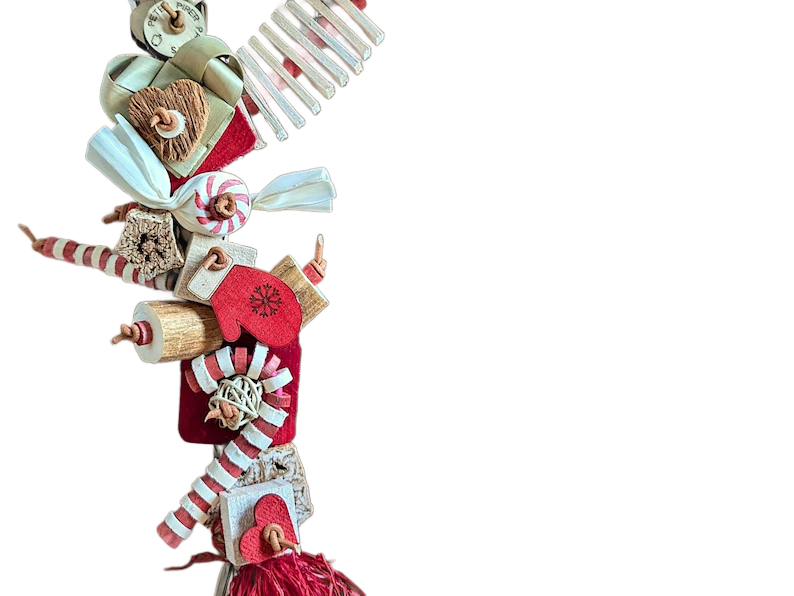 Candy Cane Lane Premium Seagrass Shredder by Peter Piper Parrots - Limited Edition