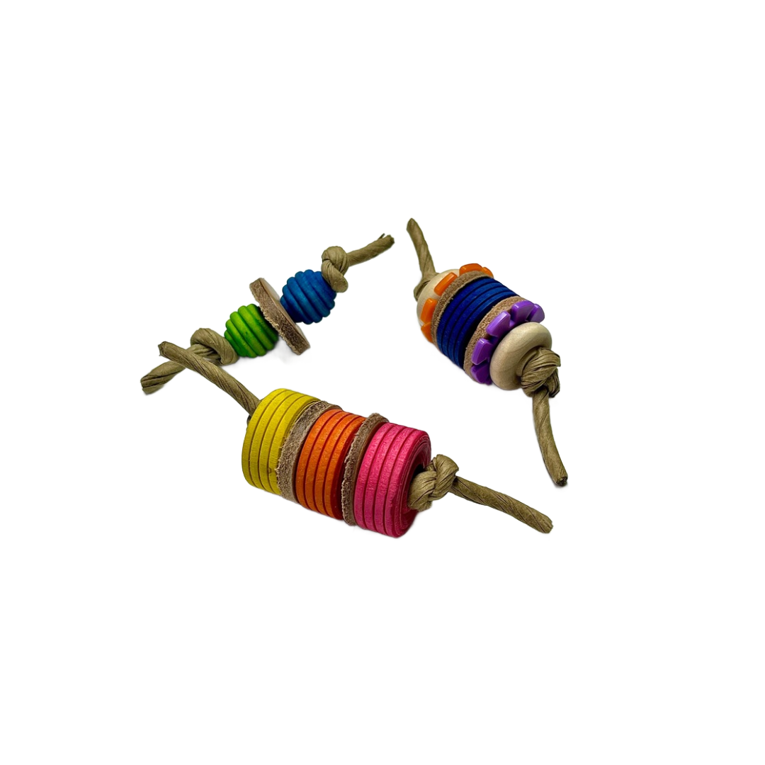 Trio Foot Toy 3 Pack for Large Birds by Bite Me Birdie