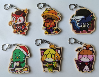Pocket Camp Autumn/Winter Wooden Keychains