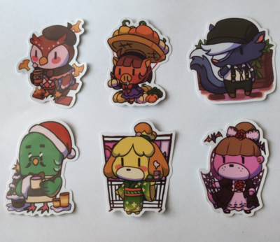 Pocket Camp Autumn/Winter Clear Vinyl Stickers