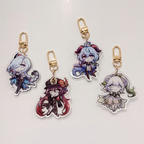 Genshin Impact Girls Acrylic Keychains