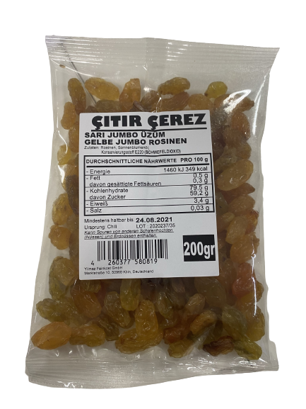 Citir Cerez Sari Üzüm Jumbo 200 g