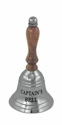 Handglocke Captains Bell Messing vernickelt Durchmesser 6,5 cm