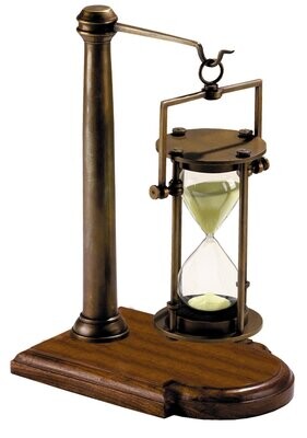 Sanduhr Stundenglas 30 Minuten mit Holz / Metall Sockel