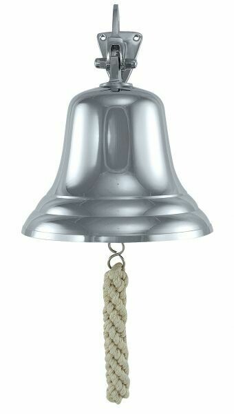 Glocke Messing vernickelt (silbern) 15 cm Durchmesser Glocke Messing vernickelt (silbern) 15 cm Durchmesser