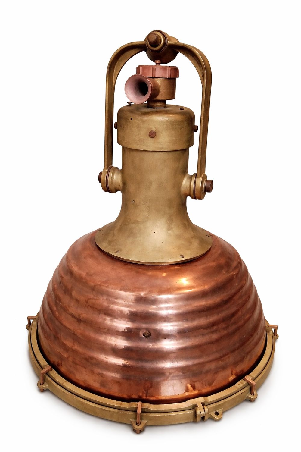 Deckstrahler Schiffslampe XXL aus Kupfer & Messing