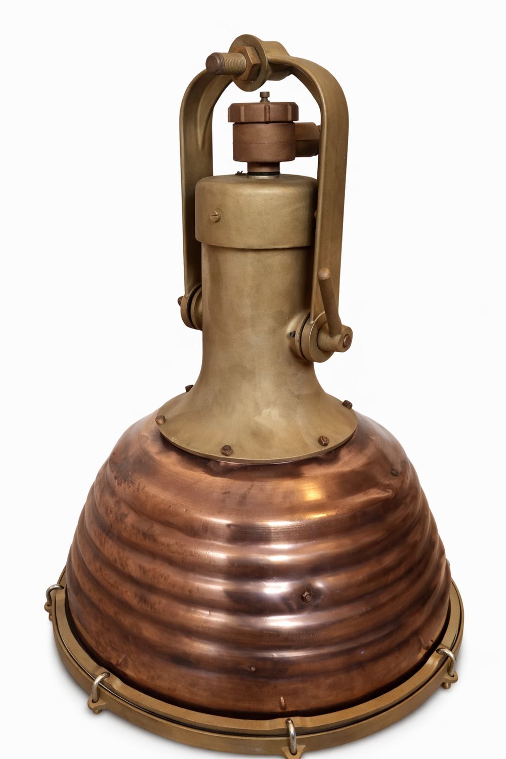 Deckstrahler Schiffslampe XXL aus Kupfer & Messing