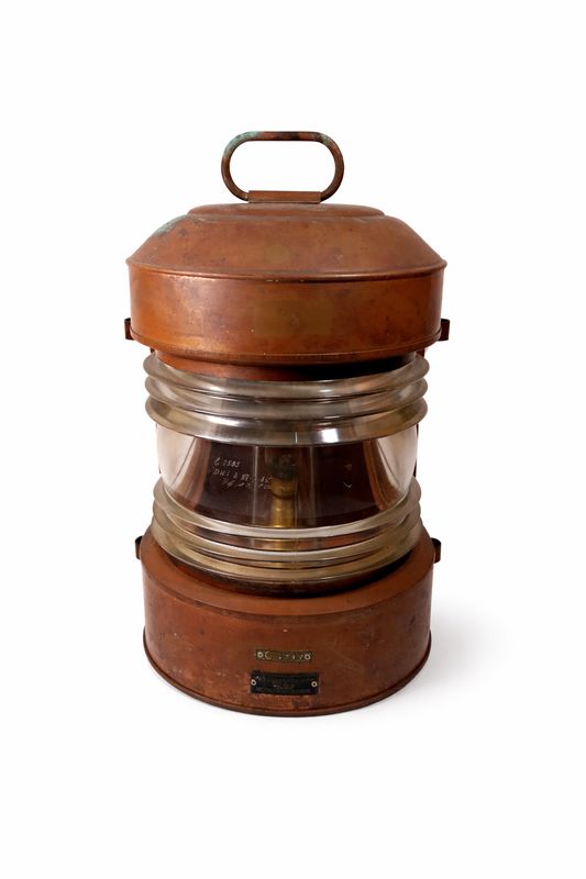 Schiffslampe Toplaterne Ahlemann & Schlatter, Bremen aus Kupfer