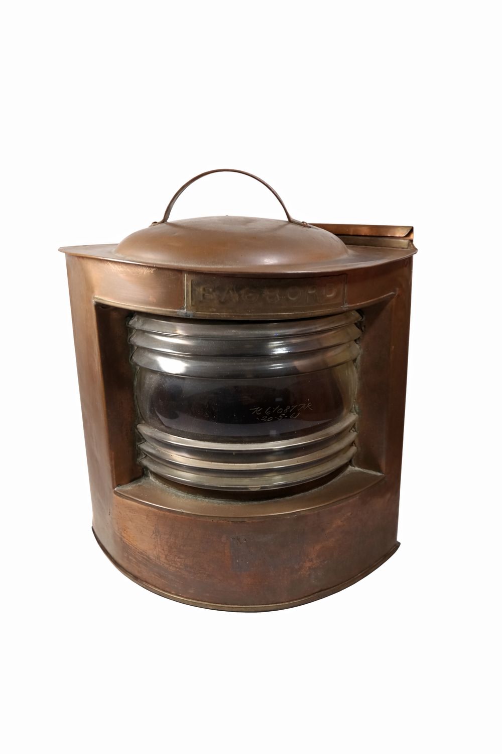 Positionslampe Backbord aus Kupfer