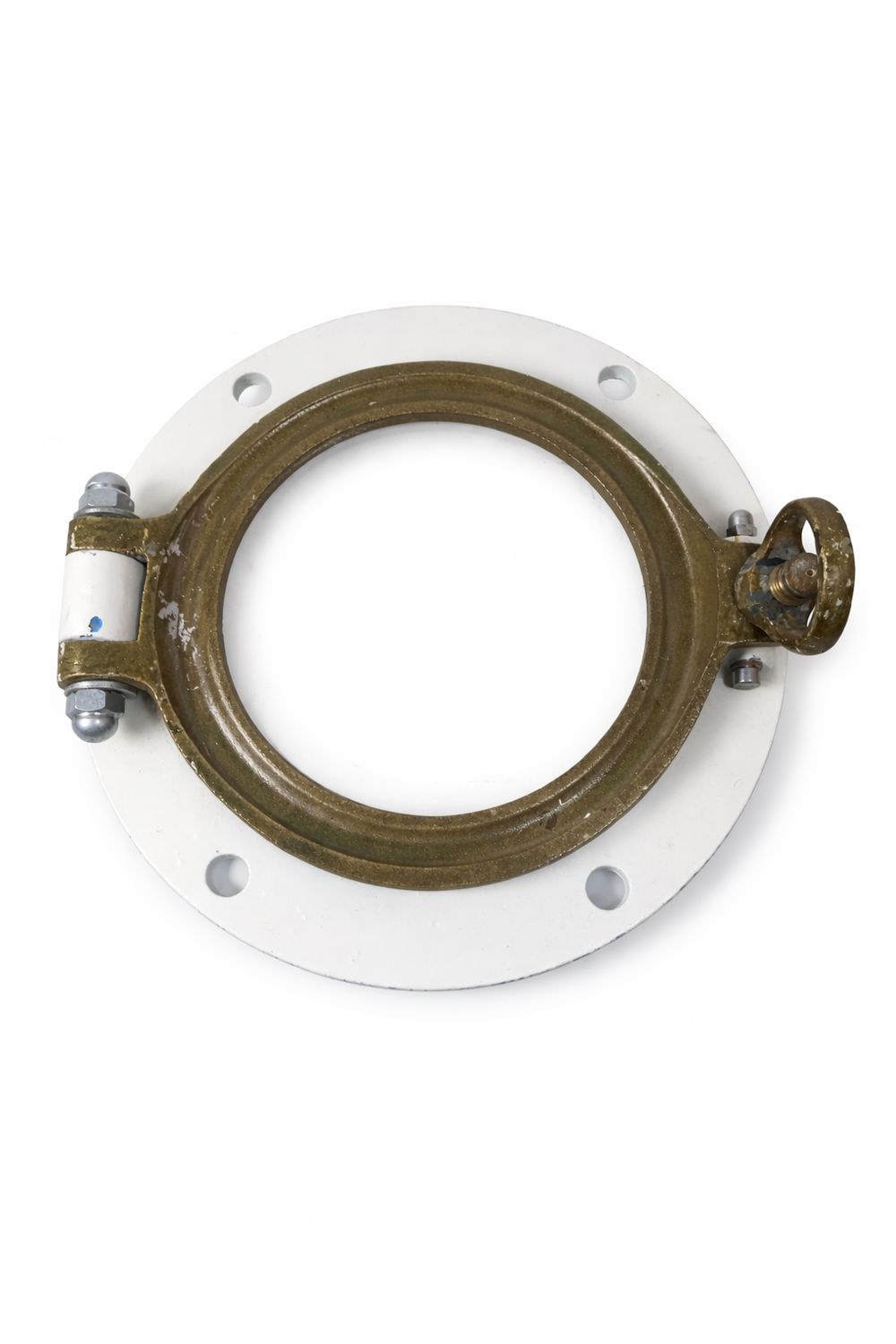 Bullauge Eisen mit Messing Glasdeckel