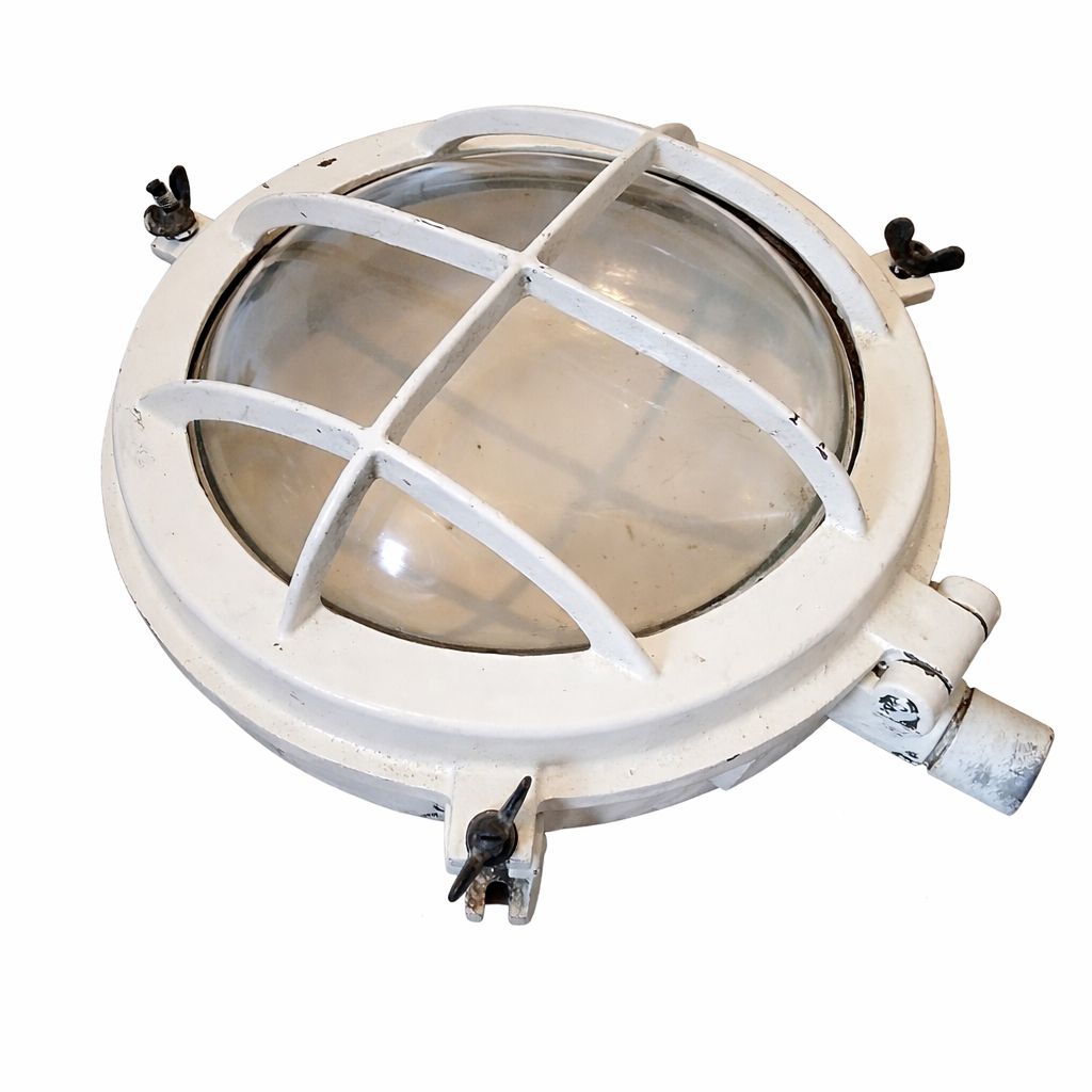 Maschinenraumlampe Schildkrötenlampe Schifflaterne weiß