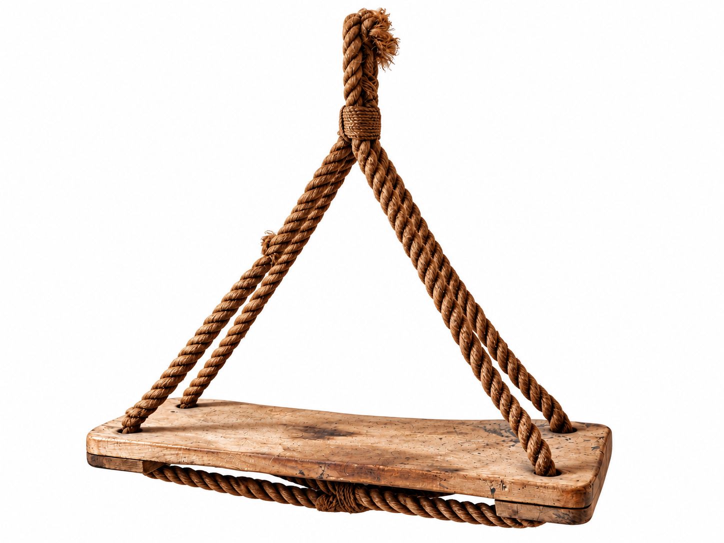 Bootsmannsstuhl aus Holz und Tau Bootsmannsstuhl aus Holz und Tau