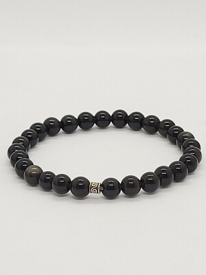 Bracelet obsidienne dorée