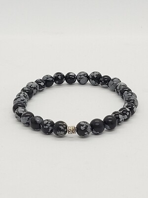 Bracelet obsidienne neige