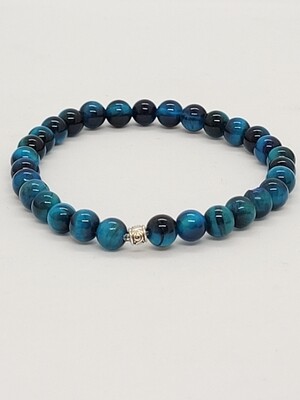 Bracelet oeil de tigre bleu