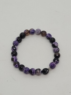 Bracelet Agate de feu violette