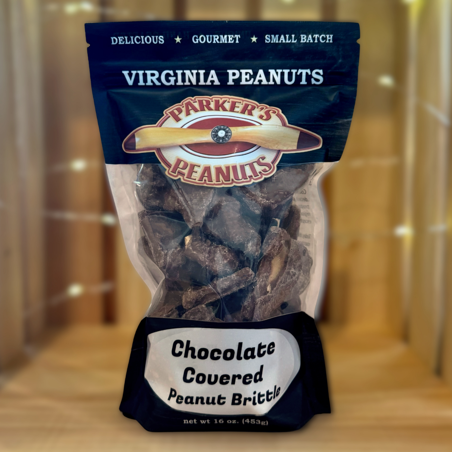 Chocolate Covered Peanut Brittle 16 oz