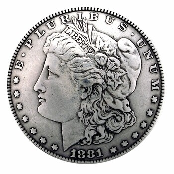 1-1/2 Inch Diameter Morgan Silver Dollar Reproduction Concho