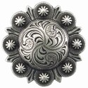 1-1/4 Inch Diameter Silver Berry Concho
