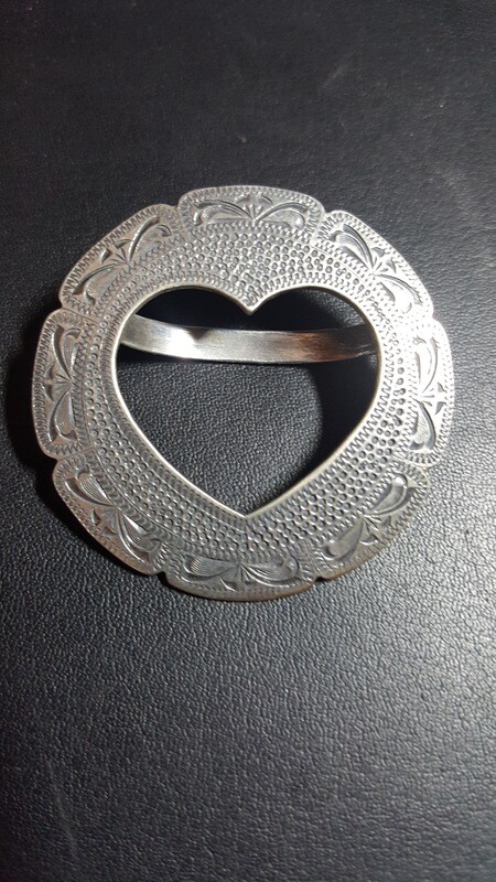 Engraved Sterling Silver Heart Scarf Slide