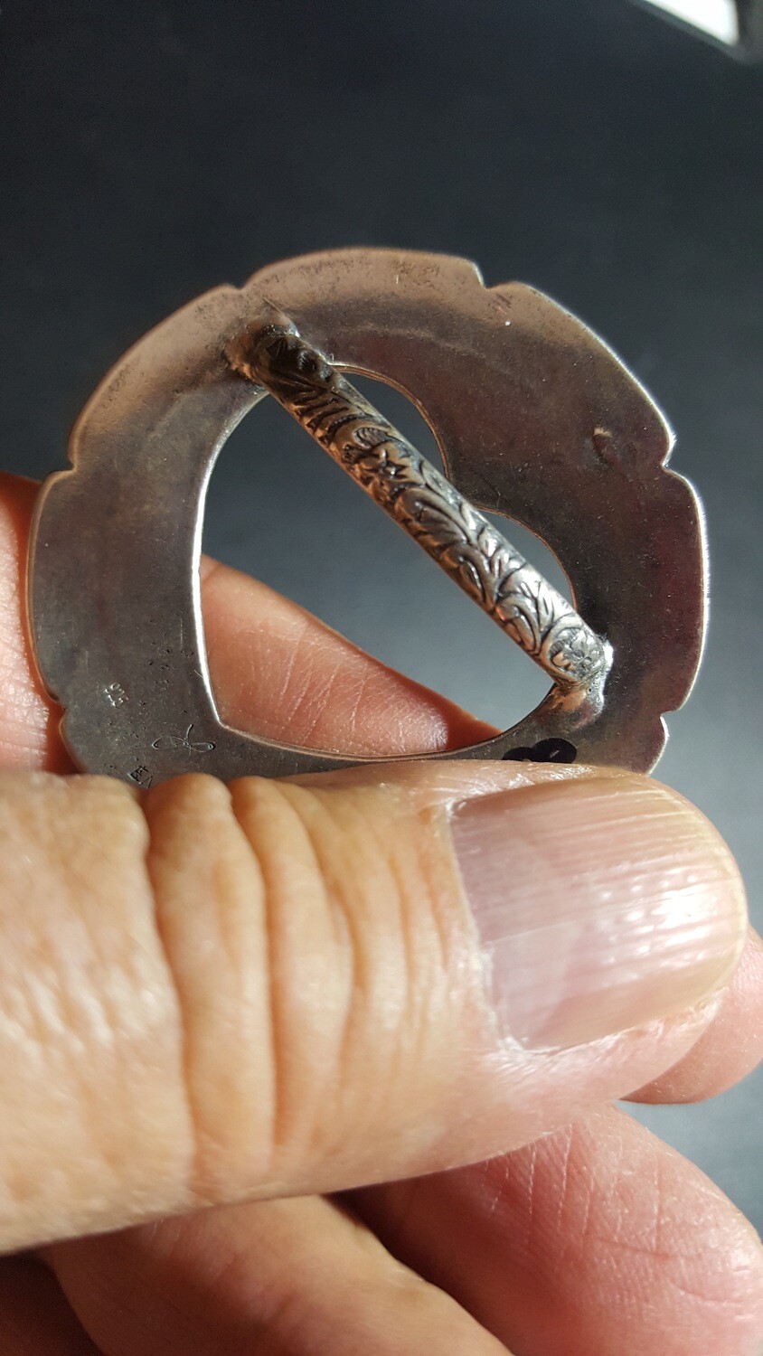 Engraved Sterling Silver Heart Scarf Slide